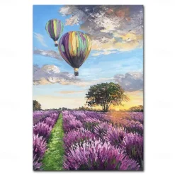 Mintura Handmade Hot Air Balloon Oil Paintings On Canvas Wall Art Decoration Modern Abstract Picture For Home Decor Rolled Frameless Unstretched Painting
