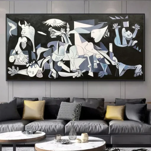 Mintura Handmade Pablo Picasso Famous Guernica Oil Paintings On Canvas Home Decoration Modern Wall Art Abstract Portrait Picture For Home Decor Rolled Frameless Unstretched Painting