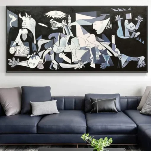 Mintura Handmade Pablo Picasso Famous Guernica Oil Paintings On Canvas Home Decoration Modern Wall Art Abstract Portrait Picture For Home Decor Rolled Frameless Unstretched Painting