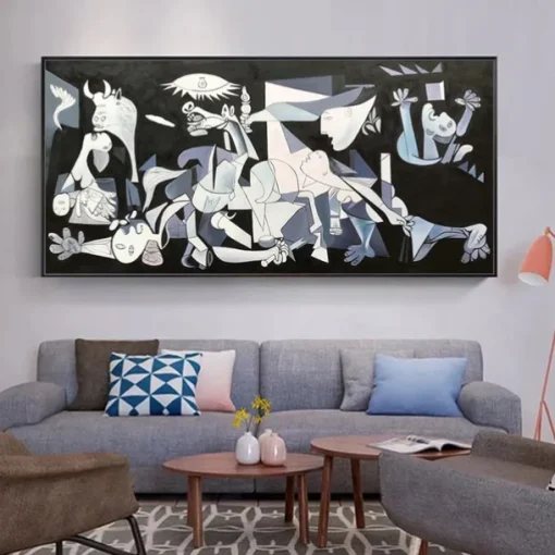 Mintura Handmade Pablo Picasso Famous Guernica Oil Paintings On Canvas Home Decoration Modern Wall Art Abstract Portrait Picture For Home Decor Rolled Frameless Unstretched Painting