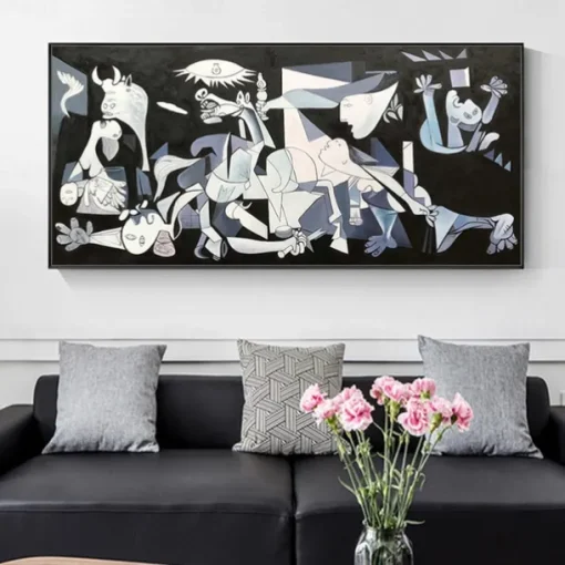 Mintura Handmade Pablo Picasso Famous Guernica Oil Paintings On Canvas Home Decoration Modern Wall Art Abstract Portrait Picture For Home Decor Rolled Frameless Unstretched Painting
