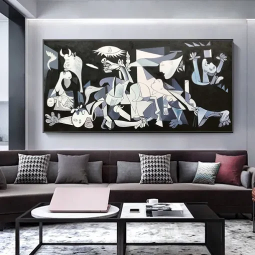Mintura Handmade Pablo Picasso Famous Guernica Oil Paintings On Canvas Home Decoration Modern Wall Art Abstract Portrait Picture For Home Decor Rolled Frameless Unstretched Painting