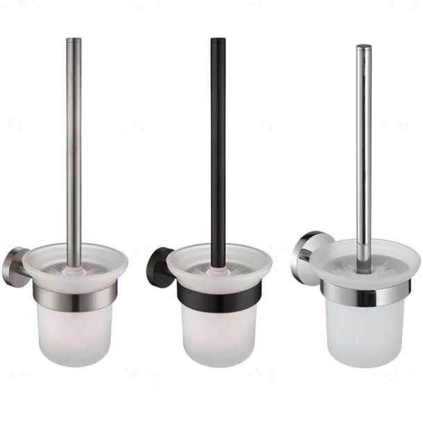 Mirror Polished Silver Toilet Brush Holder Matt Black Rustproof SUS304 Stainless Steel Bathroom Accessories High Quality