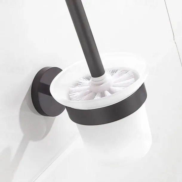 Mirror Polished Silver Toilet Brush Holder Matt Black Rustproof SUS304 Stainless Steel Bathroom Accessories High Quality