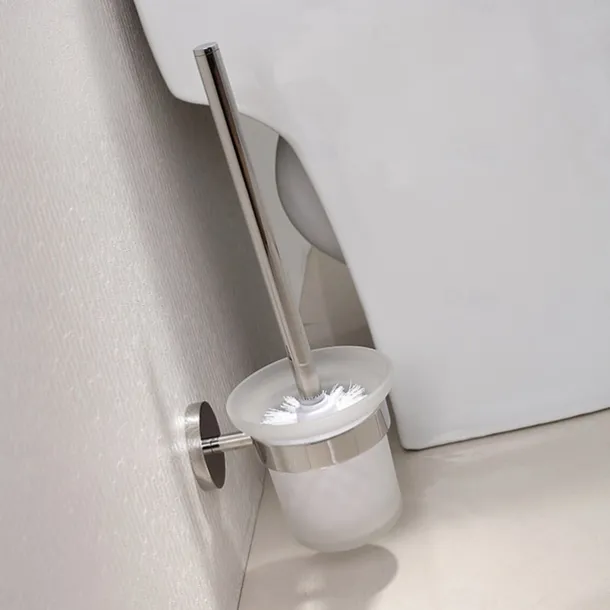 Mirror Polished Silver Toilet Brush Holder Matt Black Rustproof SUS304 Stainless Steel Bathroom Accessories High Quality