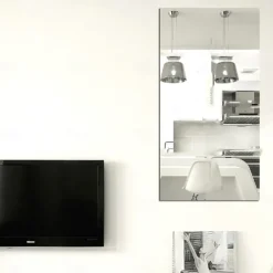 Mirror Sticker for Walls Self Adhesive Mirror Contact Paper Peel and Stick Vinyl Mirror Wallpaper Stickers for DIY Home Decor Bedroom Door Cabinets Craft Countertops Dresser