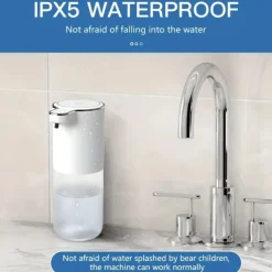 380mL Capacity Automatic Soap Dispenser - Touchless USB Rechargeable and Motion-Sensing Technology