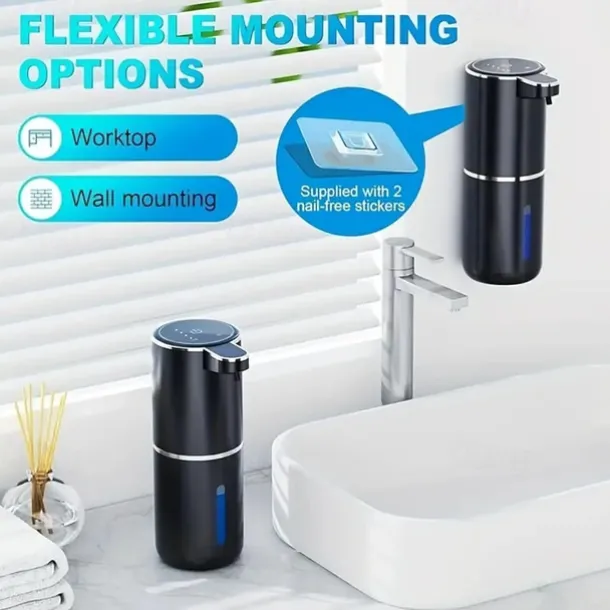 380mL Capacity Automatic Soap Dispenser - Touchless USB Rechargeable and Motion-Sensing Technology