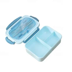 1000ML Lunch Box with Tableware for Office Workers, Square Divided Microwave Oven Bento Box, Leakproof Food Container, Back School Home Kitchen Supplies