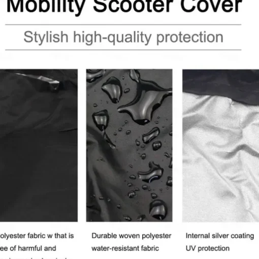 Mobility Scooter Storage Cover Waterproof, Wheelchair Storage Cover for Travel 3&4 Wheels Electric Scooter 190T Polyester Taffeta Protector from Dust Rain Sun