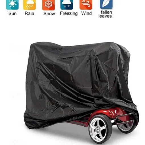 Mobility Scooter Storage Cover Waterproof, Wheelchair Storage Cover for Travel 3&4 Wheels Electric Scooter 190T Polyester Taffeta Protector from Dust Rain Sun