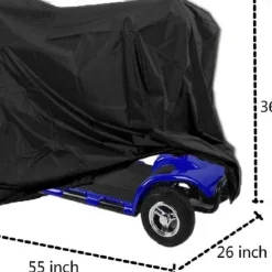 Mobility Scooter Storage Cover Waterproof, Wheelchair Storage Cover for Travel 3&4 Wheels Electric Scooter 190T Polyester Taffeta Protector from Dust Rain Sun