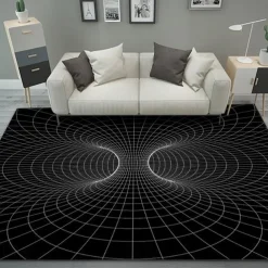Modern Abstract 3D Vortex Area Rug Thickened Imitation Cashmere Living Room Simple Bedroom Full Bedside Blanket Sofa Home Coffee Table Non-slip Mat