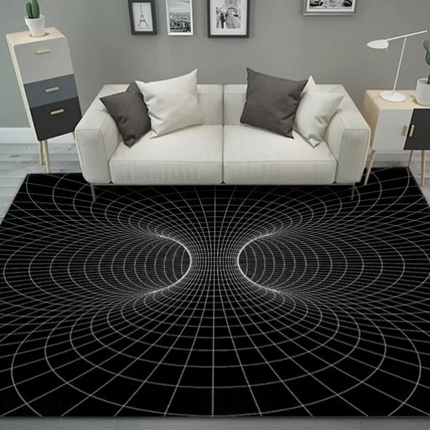Modern Abstract 3D Vortex Area Rug Thickened Imitation Cashmere Living Room Simple Bedroom Full Bedside Blanket Sofa Home Coffee Table Non-slip Mat