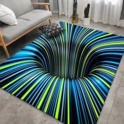 Modern Abstract 3D Vortex Area Rug Thickened Imitation Cashmere Living Room Simple Bedroom Full Bedside Blanket Sofa Home Coffee Table Non-slip Mat