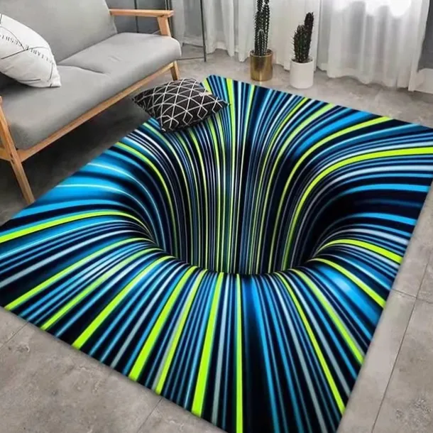 Modern Abstract 3D Vortex Area Rug Thickened Imitation Cashmere Living Room Simple Bedroom Full Bedside Blanket Sofa Home Coffee Table Non-slip Mat