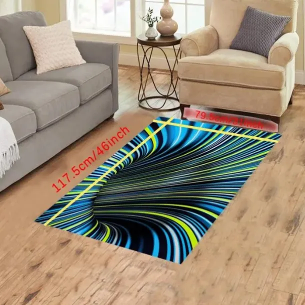 Modern Abstract 3D Vortex Area Rug Thickened Imitation Cashmere Living Room Simple Bedroom Full Bedside Blanket Sofa Home Coffee Table Non-slip Mat