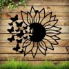 Modern Butterfly Sunflower Metal Wall Decor Tree of Life Metal Wall Art Bird Ornament Home Bedroom Living Room Window Decoration