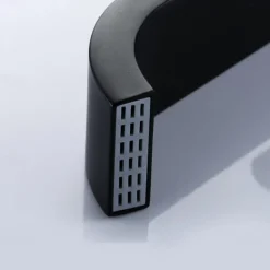 Modern Utility Sink Laundry Chrome Black Faucet, Wall Mount Long Spout One Handle One Hole Wash Basin Tap with Hot and Cold Water Hoses, Laundry Tub Pot Filler Commercial Faucet with Ceramic Valve