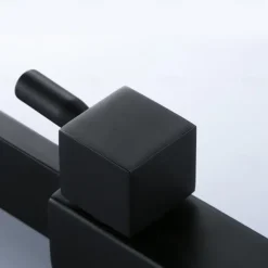 Modern Utility Sink Laundry Chrome Black Faucet, Wall Mount Long Spout One Handle One Hole Wash Basin Tap with Hot and Cold Water Hoses, Laundry Tub Pot Filler Commercial Faucet with Ceramic Valve