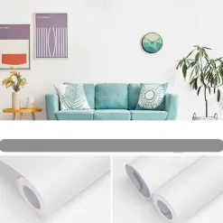 Modern Vinyl Waterproof Removable Smooth Wallpaper Sticker Self-Adhesive Contact Paper for Furniture Stickers Kitchen Living Room 300x60cm