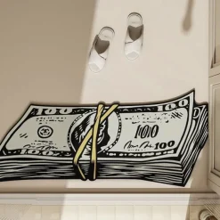 Money Dollar Pattern Doormat Kitchen Mat Floor Mat Non-Slip Area Rug Oil Proof Rug Indoor Outdoor Mat Bedroom Decor Bathroom Mat Entrance Rug
