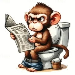 Monkey Toilet Lid Stickers, Home Improvement Toilet Lid Stickers, Tank Decals, Fun Animal Series Wall Decoration