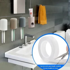 Monster Tape Waterproof Wall Stickers Reusable Heat Resistant Bathroom Home Decoration Tapes Transparent Double Sided Nano Tape 3*200cm