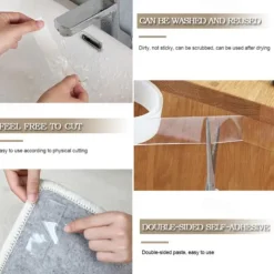 Monster Tape Waterproof Wall Stickers Reusable Heat Resistant Bathroom Home Decoration Tapes Transparent Double Sided Nano Tape 3*200cm