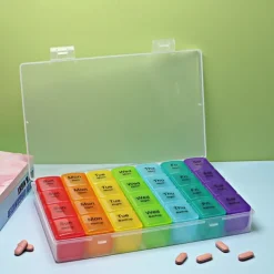 Monthly Pill Organizer 28 Day, Pill Box, Medicine Organizer, Organized By Week, Large 4-Week Pill Container With Dust-Proof Case For Fish Oils, Vitamins, Supplements
