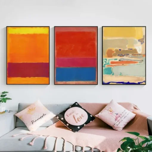 Morden Wall Decor Mark Rothko Hand painted Rothko Canvas Abstract Art Interior Design Minimalism art Painting Home Decor Stretched Frame Ready to Hang