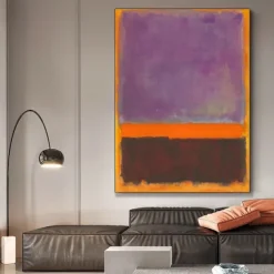 Morden Wall Decor Mark Rothko Hand painted Rothko Canvas Abstract Art Interior Design Minimalism art Painting Home Decor Stretched Frame Ready to Hang