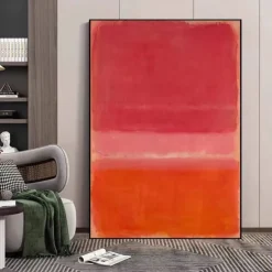 Morden Wall Decor Mark Rothko Hand painted Rothko Canvas Abstract Art Interior Design Minimalism art Painting Home Decor Stretched Frame Ready to Hang