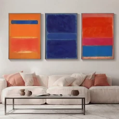 Morden Wall Decor Mark Rothko Hand painted Rothko Canvas Abstract Art Interior Design Minimalism art Painting Home Decor Stretched Frame Ready to Hang