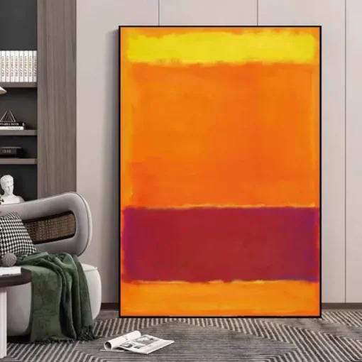Morden Wall Decor Mark Rothko Hand painted Rothko Canvas Abstract Art Interior Design Minimalism art Painting Home Decor Stretched Frame Ready to Hang
