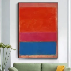 Morden Wall Decor Mark Rothko Hand painted Rothko Canvas Abstract Art Interior Design Minimalism art Painting Home Decor Stretched Frame Ready to Hang