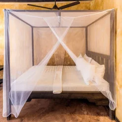 Mosquito Net for Single to King-Sized Beds, 2 Openings or Fully-Enclosed Bed Canopy, Rectangular White Universal Netting Canopy for Indoor Outdoor Use, Ideal for Home, Travel