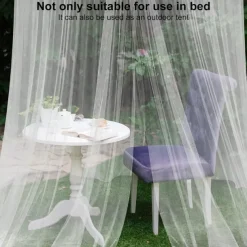 Mosquito Net for Single to King-Sized Beds, 2 Openings or Fully-Enclosed Bed Canopy, Rectangular White Universal Netting Canopy for Indoor Outdoor Use, Ideal for Home, Travel