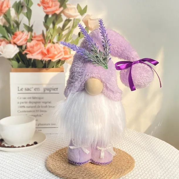 Mother's Day Gnome Decoration, Purple Standing Faceless Gnome Doll, Tabletop Figurine for Mom, Cute Holiday Shelf Decor Gift for Her