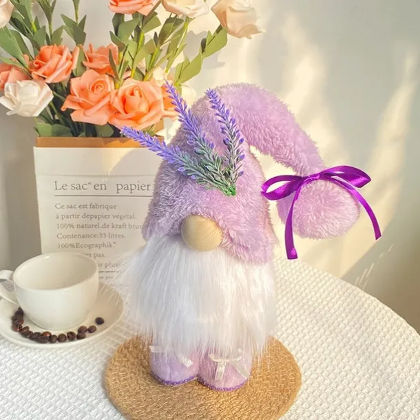 Mother's Day Gnome Decoration, Purple Standing Faceless Gnome Doll, Tabletop Figurine for Mom, Cute Holiday Shelf Decor Gift for Her