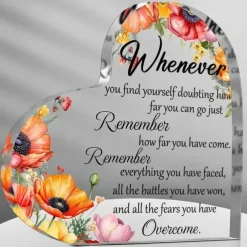 Motivational Acrylic Gifts Inspirational Desk Ornament For Women Student Encouragement Cheer Up Gifts Middle High School University College Positive Plaque For Coworker Friend Girls Teens