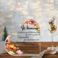 Motivational Acrylic Gifts Inspirational Desk Ornament For Women Student Encouragement Cheer Up Gifts Middle High School University College Positive Plaque For Coworker Friend Girls Teens