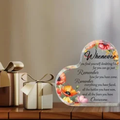 Motivational Acrylic Gifts Inspirational Desk Ornament For Women Student Encouragement Cheer Up Gifts Middle High School University College Positive Plaque For Coworker Friend Girls Teens