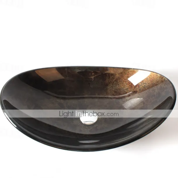 Mounting Ring Antique Tempered Glass Rectangular Vessel Sink Lavabo