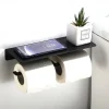Multi Functional Paper Towel Holder, Bilateral Toilet Paper Holder, Space Aluminum Black, Matt