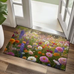 Multicolor Flowers Doormat Kitchen Mat Floor Mat Non-Slip Area Rug Oil Proof Rug Indoor Outdoor Mat Bedroom Decor Bathroom Mat Entrance Rug