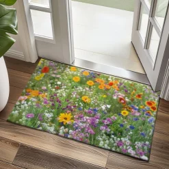 Multicolor Flowers Doormat Kitchen Mat Floor Mat Non-Slip Area Rug Oil Proof Rug Indoor Outdoor Mat Bedroom Decor Bathroom Mat Entrance Rug
