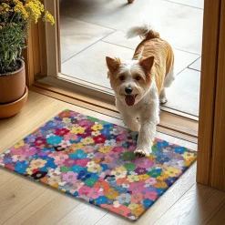 Multicolor Flowers Doormat Kitchen Mat Floor Mat Non-Slip Area Rug Oil Proof Rug Indoor Outdoor Mat Bedroom Decor Bathroom Mat Entrance Rug