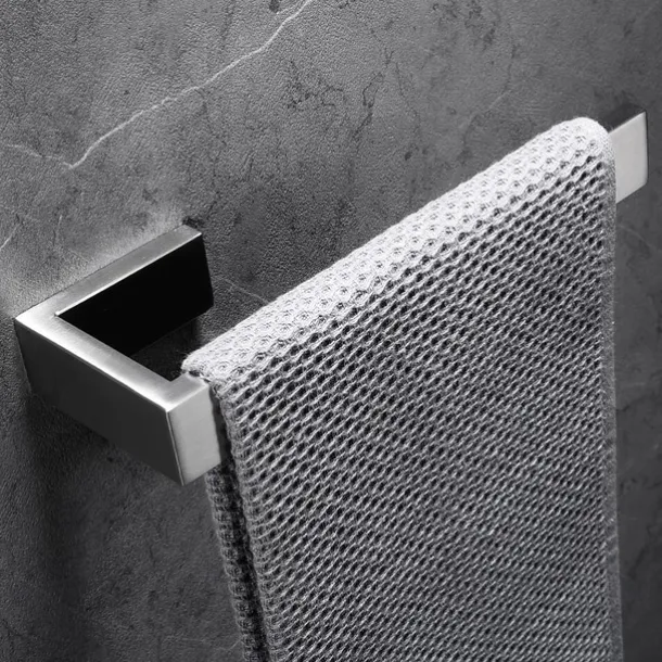 Multifunction Bathroom Accessory Set Include Towel Bar Toilet Brush Holder Robe Hook and Toilet Paper Holder Wall Mounted Stainless Steel Silvery 4pcs