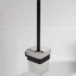 Multifunction Bathroom Accessory 1pc Include Towel Bar/Robe Hook/Towel Rack/Toothbrush Holder/Soap Dishes and Bath Shelf Stainless Steel Wall Mounted Matte Black